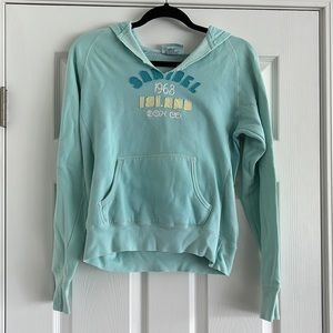Sanibel Island Hoodie Sweatshirt Aqua Small